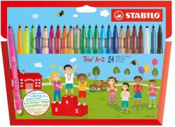 STABILO Комплект флумастери, Stabilo, Trio AZ ST378/1-24-01, 24 цвята (ST378/1-24-01)