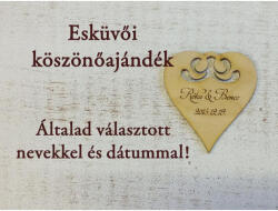  Natúr fa - Gravírozott köszönőajándék - Szív (1-12db)