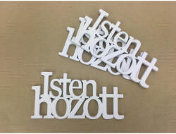  Fa "Isten Hozott" felirat koszorúra fehér 7x14cm 3db/csomag - csinaldmagadshop