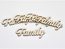  Natúr fa - "Family" felirat 4x8, 5cm 5db/csomag - csinaldmagadshop