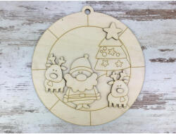 Natúr fa - Mikulás és barátai koszorú 25, 5cm - csinaldmagadshop