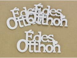  Fa "Édes Otthon" felirat koszorúra fehér 8x13, 5cm 3db/csomag - csinaldmagadshop