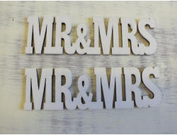 Fa "MR&MRS" felirat fehér 3x10, 5cm 2db/csomag - csinaldmagadshop