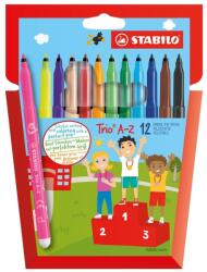 STABILO Комплект флумастери, Stabilo, Trio A-Z, 12 цвята (ST378/1-12-01)