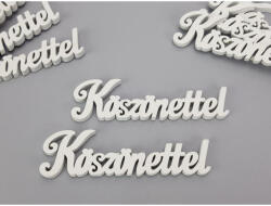  Fehér "Köszönettel" felirat 9cm 8db/csomag - csinaldmagadshop