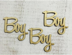 Natúr fa - "Boy" felirat 3db/csomag - csinaldmagadshop