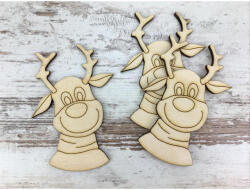  Natúr fa - Szarvas fej Rudolf 10cm 3db/csomag - csinaldmagadshop