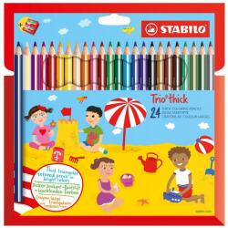 STABILO Комплект цветни моливи, Stabilo, TRIO thick ергономични ST203/2-24, 24 цвята + острилка (ST203/2-24)