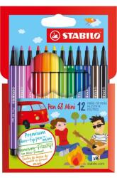 STABILO Комплект флумастери, Stabilo, Pen 68 Mini ST668/12, 12 цвята (ST668/12)