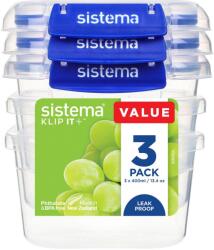 Sistema KLIP IT PLUS Műanyag ételtároló készlet 0, 4L (3 db) (881543) (881543) - xupe