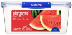 Sistema 881830 Klip It Plus Műanyag ételtároló 3, 35L - Kék / átlátszó (881830) (881830)