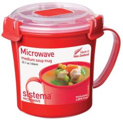 Sistema 1107 Levescsésze Műanyag ételtároló 0, 65L - Piros / átlátszó (1107) (1107)