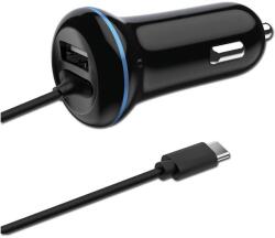 2GO USB / USB-C Autós töltő - Fekete (797170) (797170)