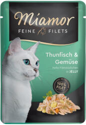 Miamor 24x100g Miamor Feine Filets aszpikban nedves macskatáp - Tonhal & zöldség