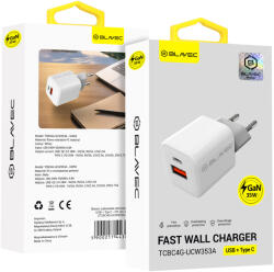 Blavec fali töltő BC4 GaN - USB + Type-C - 35W 3A (TCBC4G-UCW353A) fehér