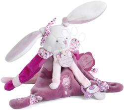 Doudou Iepuraș de pluș cu clips pentru suzetă Lapin Cerise Doudou Dummy Holder Doudou et Compagnie în ambalaj cadou roz 17 cm de la 0 luni (DC2701)