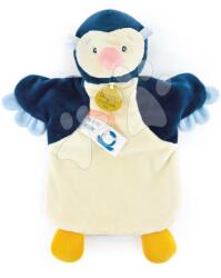 Doudou Pinguin de pluș pentru teatru de păpuși Pinguin Hand Puppet Doudou et Compagnie albastru 25 cm de la 0 luni (DC4006)