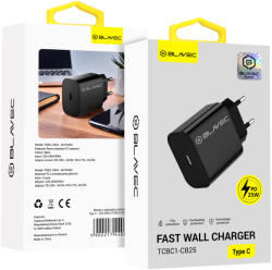 Blavec fali töltő BC1 - Type C - PD 25W (TCBC1-CB25) fekete