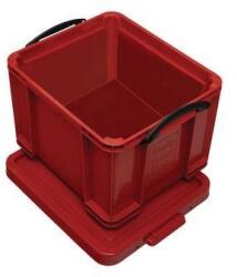  Cutie de depozitare din plastic cu capac cu cleme, rosie, 35 l M932342