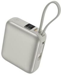 Vention 10000mAh Mini Power Bank (USB-C + USB-C) with Built-in USB-C Cable 35W Beige (FHEN0)