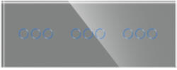 Luxion Intrerupator 3 x Triplu cu Touch din Sticla LUXION Gri (LX-ST-301/301/301-GY)
