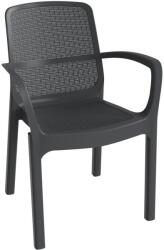 Toomax Sirolo grafit műanyag kerti, karfás szék