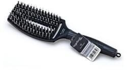 Olivia Garden Fingerbrush Combo Medium Black четка за коса с влакна от найлон и глиган