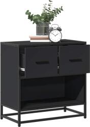 vidaXL fekete színű szerelt fa és fém éjjeliszekrény 60 x 31 x 60 cm (848694)