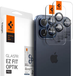 Spigen iPhone 14 Pro / 14 Pro Max / 15 Pro / 15 Pro Max / 16 Pro / 16 Pro Max Kameravédő Üvegfólia - Spigen Glas. tR EZ Fit Optik Pro - Kék-Titán x 2 db (AGL07164)