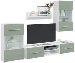 vidaXL 5 darabos TV egység LED világítással olívazöld (3324232) - vidaxl