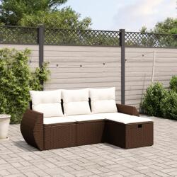 vidaXL 4 részes barna polyrattan kerti ülőgarnitúra párnákkal (3264069)