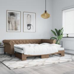 vidaXL cappuccino színű kihúzható műbőr heverő matraccal 90 x 200 cm (3197730)