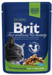 Brit Premium Cat Pouches Chicken Slices for Sterilised - 4×100 g