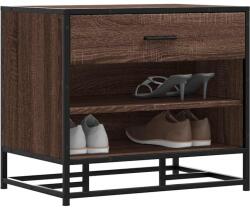 vidaXL cipőpad barna tölgy 60x40x53, 5 cm Gépi fa és fém (849223)