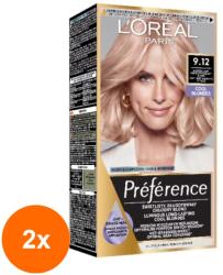 L'Oréal Set 2 x Vopsea de Par Permanenta cu Amoniac L'Oreal Paris Preference 9.12 Siberia, 204 ml