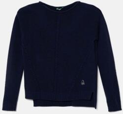Benetton gyerek gyapjú pulóver sötétkék, könnyű, 1244C106X - sötétkék 150