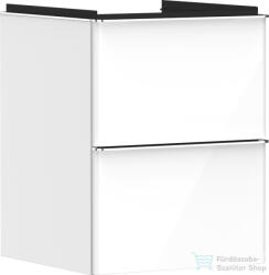 Hansgrohe XELU Q 48x49, 5 cm-es 2 fiókos fali szekrény króm fogantyúval, fényes fehér 54019000 (54019000)