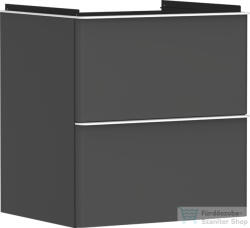 Hansgrohe XELU Q 58x49, 5 cm-es 2 fiókos fali szekrény matt fehér fogantyúval, matt gyémántszürke 54024700 (54024700)