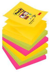3M Öntapadó jegyzettömb, "Z", 76x76 mm, 6x90 lap, 3M POSTIT, "Super Sticky Carnival (LPR3306SSR) - fapadospatron