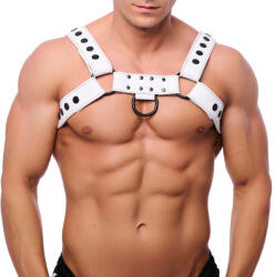 The Red Harness Snap Fehér Bőr Hám - prémium intim kiegészítő - szexvital
