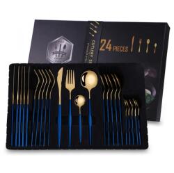 HARAHU EL-26405 24 darabos evőeszközkészlet - Arany/Kék KP26405