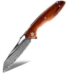 HARAHU GO-35057 Outdoor damaszk összecsukható kés - Barna KP35057