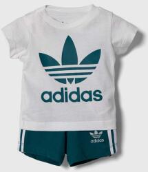 adidas Originals gyerek pamut melegítő szett SHORT TEE SET zöld, JE0524 - türkiz 86