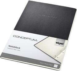 Sigel Füzet, exkluzív, A4, vonalas, 60 lap, keményfedeles, SIGEL "Conceptum", fekete (CO801)