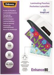 Fellowes meleglamináló fólia, A4, 80 mikron, 100 db (5306114)