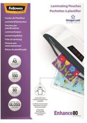 Fellowes meleglamináló fólia, 80 mikron, A5, fényes, 100 db (5306002) - iroda-technika