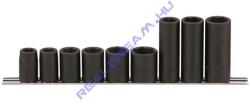 Genius Tools légkulcsfej készlet, metrikus, hosszú és normál, 1/2", 9 darabos (FD-410M)
