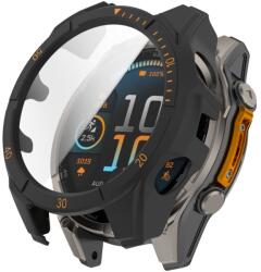 LUNET TELJES BURKOLAT Műanyag borítás üveggel Garmin Fenix 8 AMOLED 43mm BLACK NARANCS-hoz