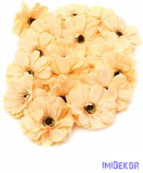  Gerbera selyemvirág fej 7, 5 cm - Barack