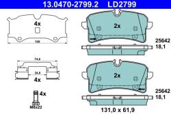 ATE set placute frana, frana disc ATE Ceramic 13.0470-2799.2 (13.0470-2799.2)